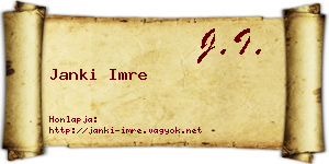 Janki Imre névjegykártya